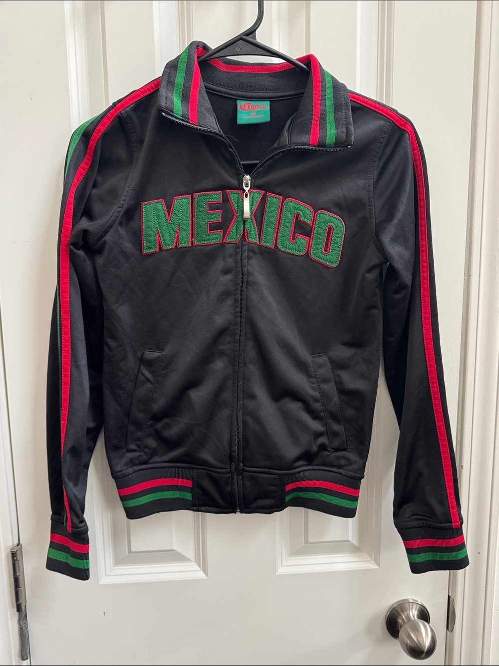 Mexico Embroidered Track Jacket - Black, Red & Green